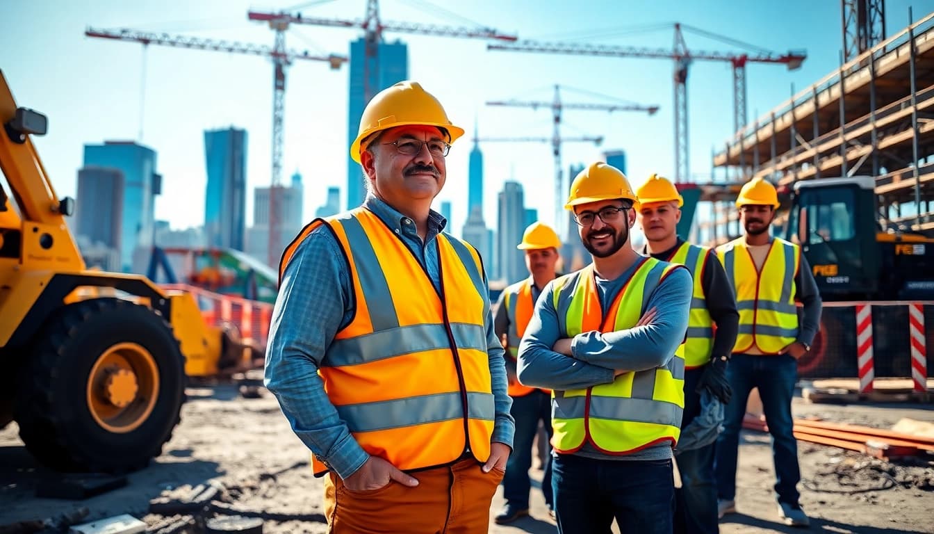 New York Commercial General Contractor overseeing construction activities in an urban setting.