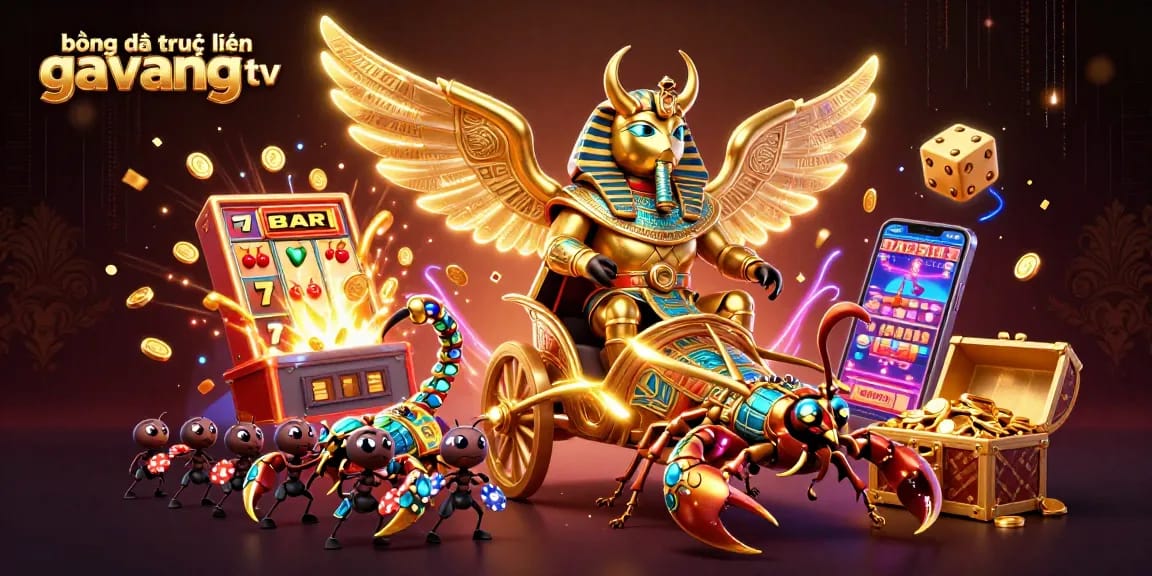 bóng đá trực tuyến gavangtv showcases a vibrant 3D casino scene with dynamic gaming elements and characters.