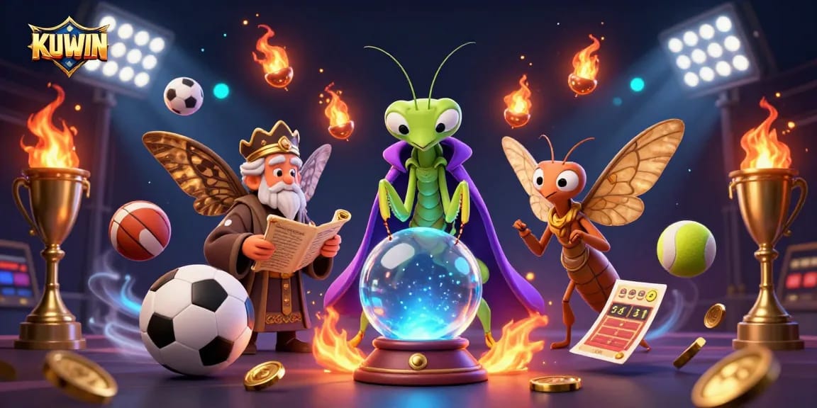 Engage in thrilling KUWIN sports betting with vibrant characters and dynamic games in a captivating 3D scene.