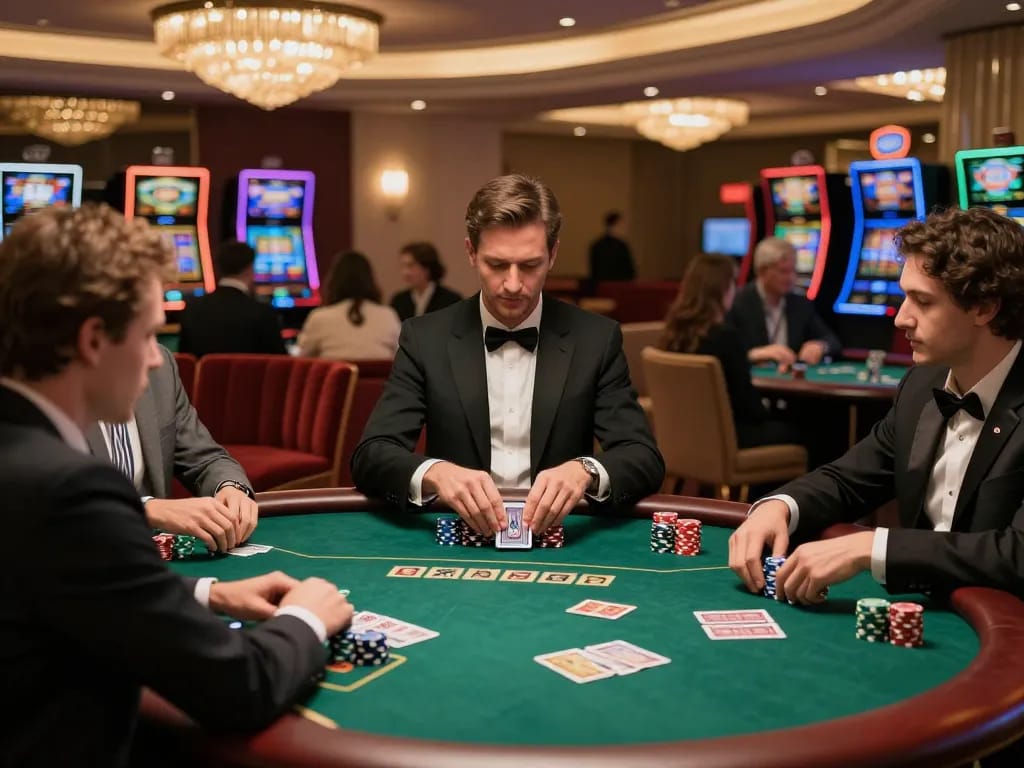 Players strategizing at the poker table while enjoying the competitive thrill of five88 gaming.