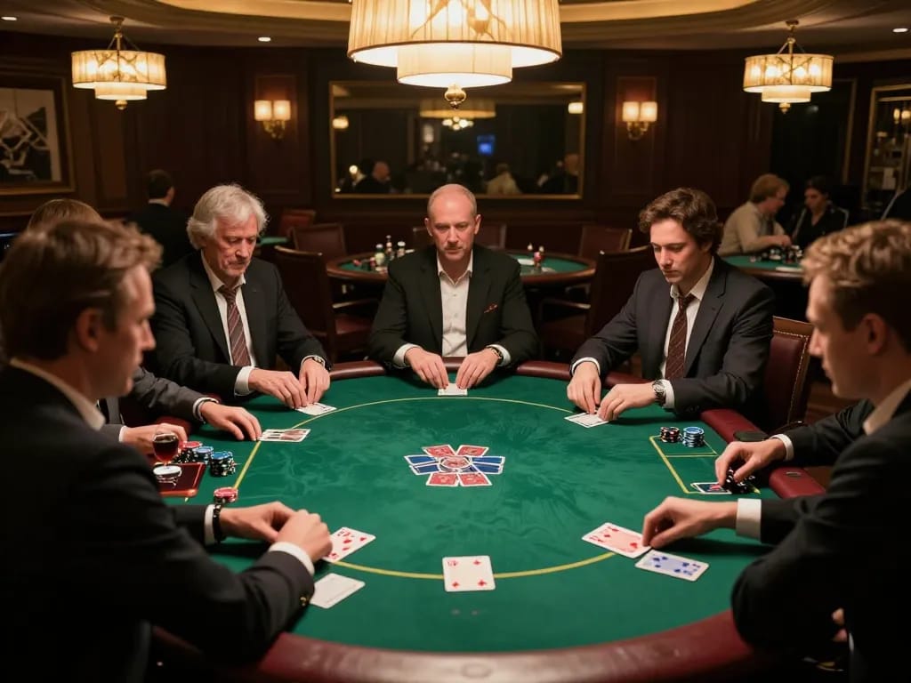 Experience intense gameplay at F168's high-stakes poker tables in a luxurious environment