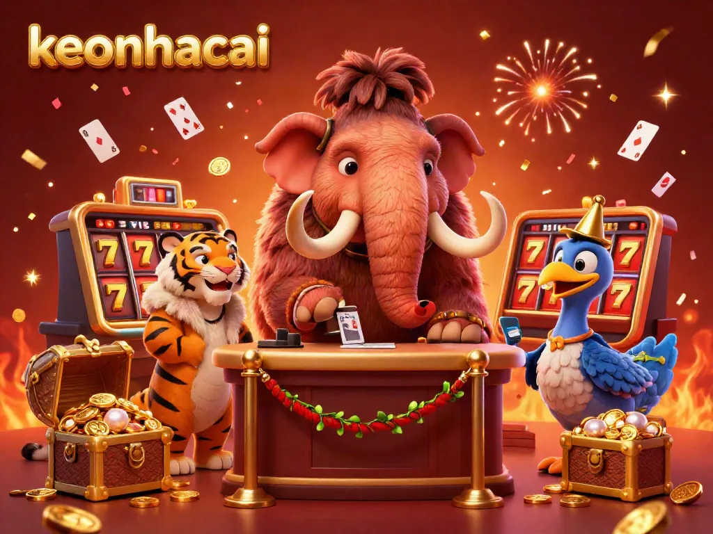 Experience thrilling gameplay at keonhacai with a vibrant casino scene featuring unique characters and colorful game elements.