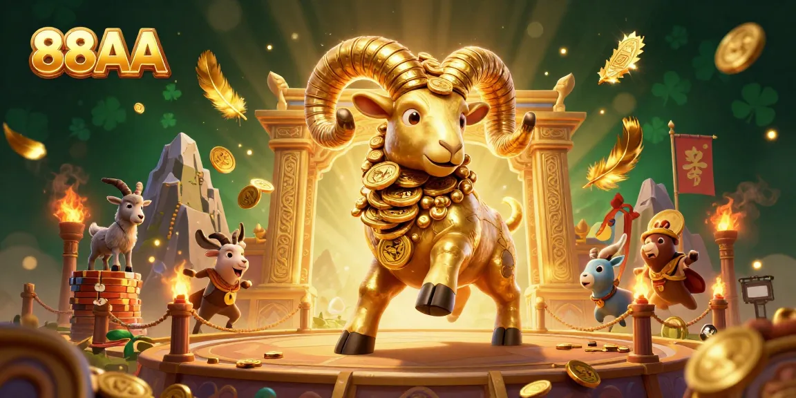 Experience thrilling action in 88AA with a golden ram battling at a casino-themed event.