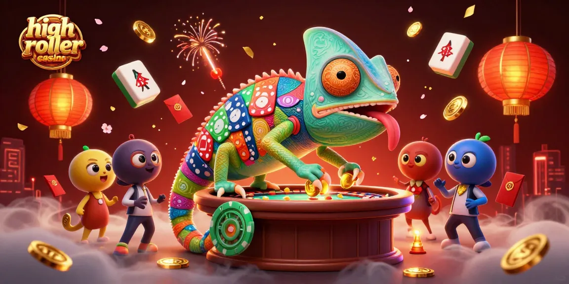 Experience the excitement of a high roller casino with vibrant characters and games in action.